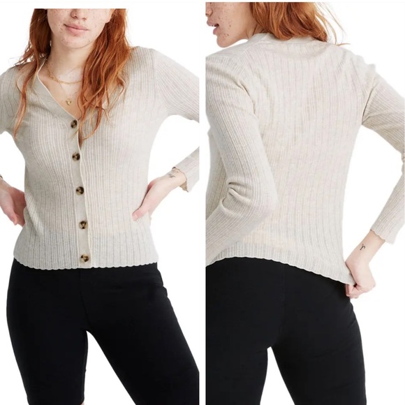 Madewell Sweaters - NWT Madewell Altona Button Front Pointelle Slim Cardigan